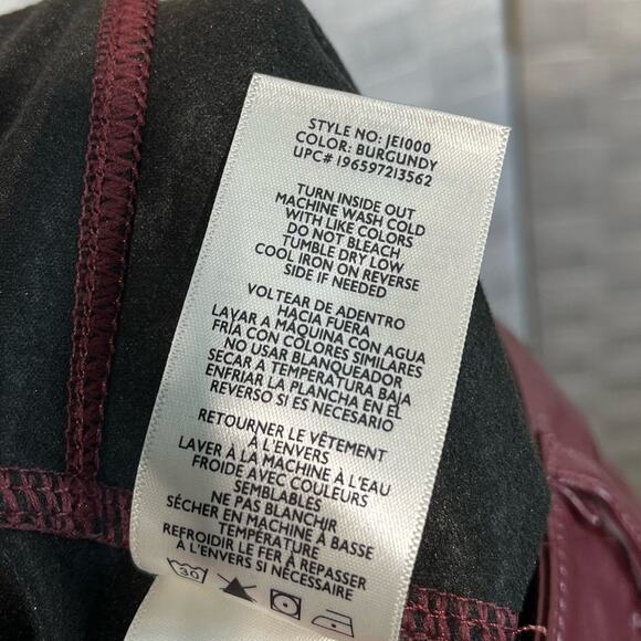 Joie Women’s Vegan Leather Straight Leg Pants Size 8 Maroon Red 90s Y2K - Picture 13 of 13